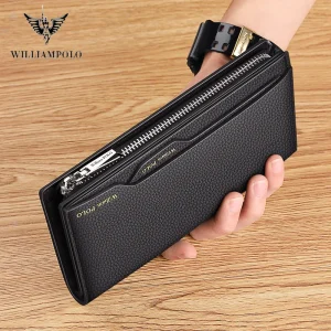 WilliamPOLO, billeteras de cuero genuino para hombre