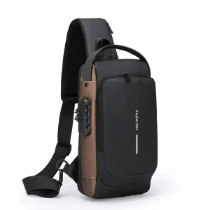 Bolso cruzado de cuero PU para hombre, bandolera clásica antirrobo